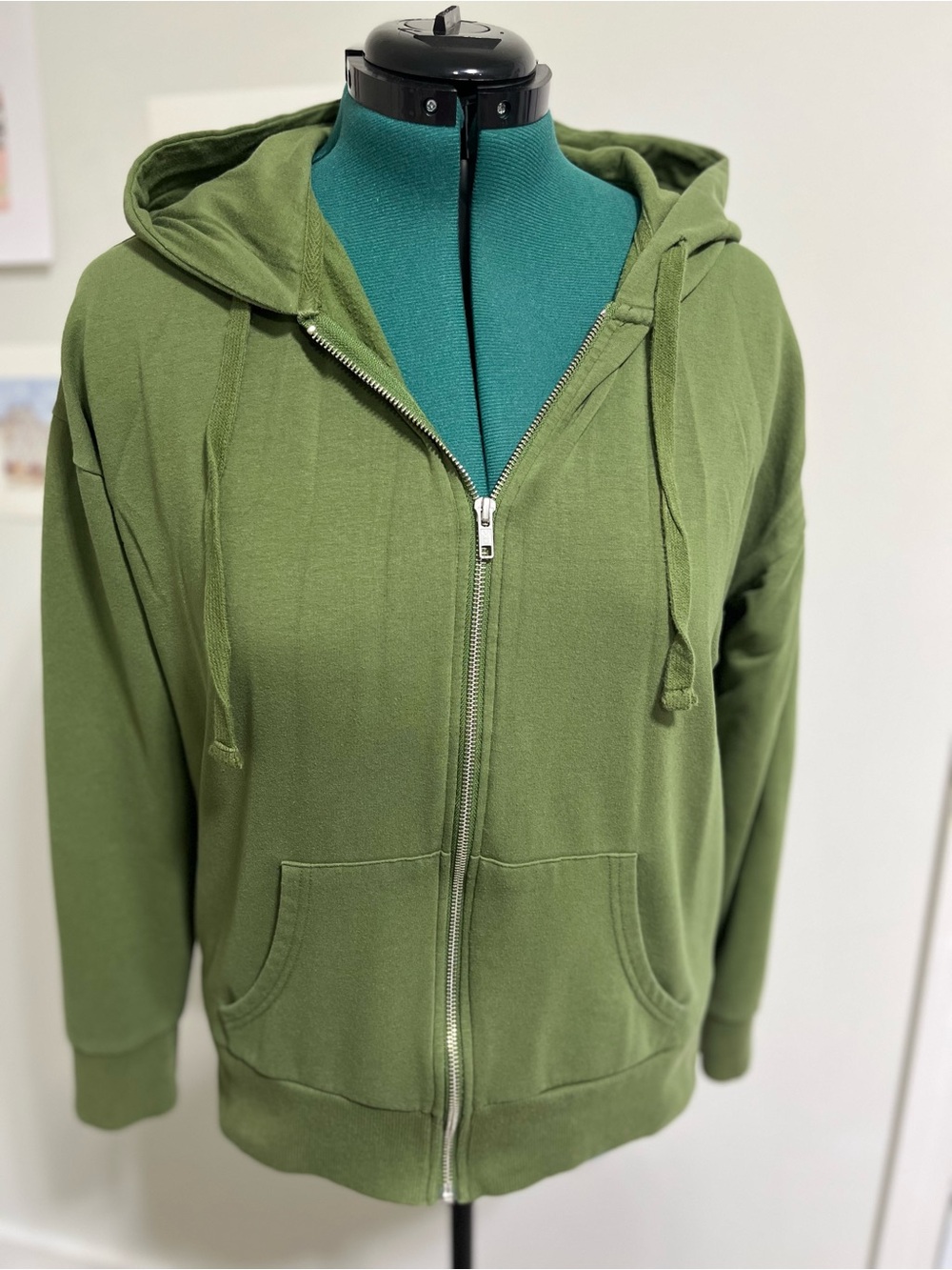 Time and Tru Olive Green Zip Hoodie